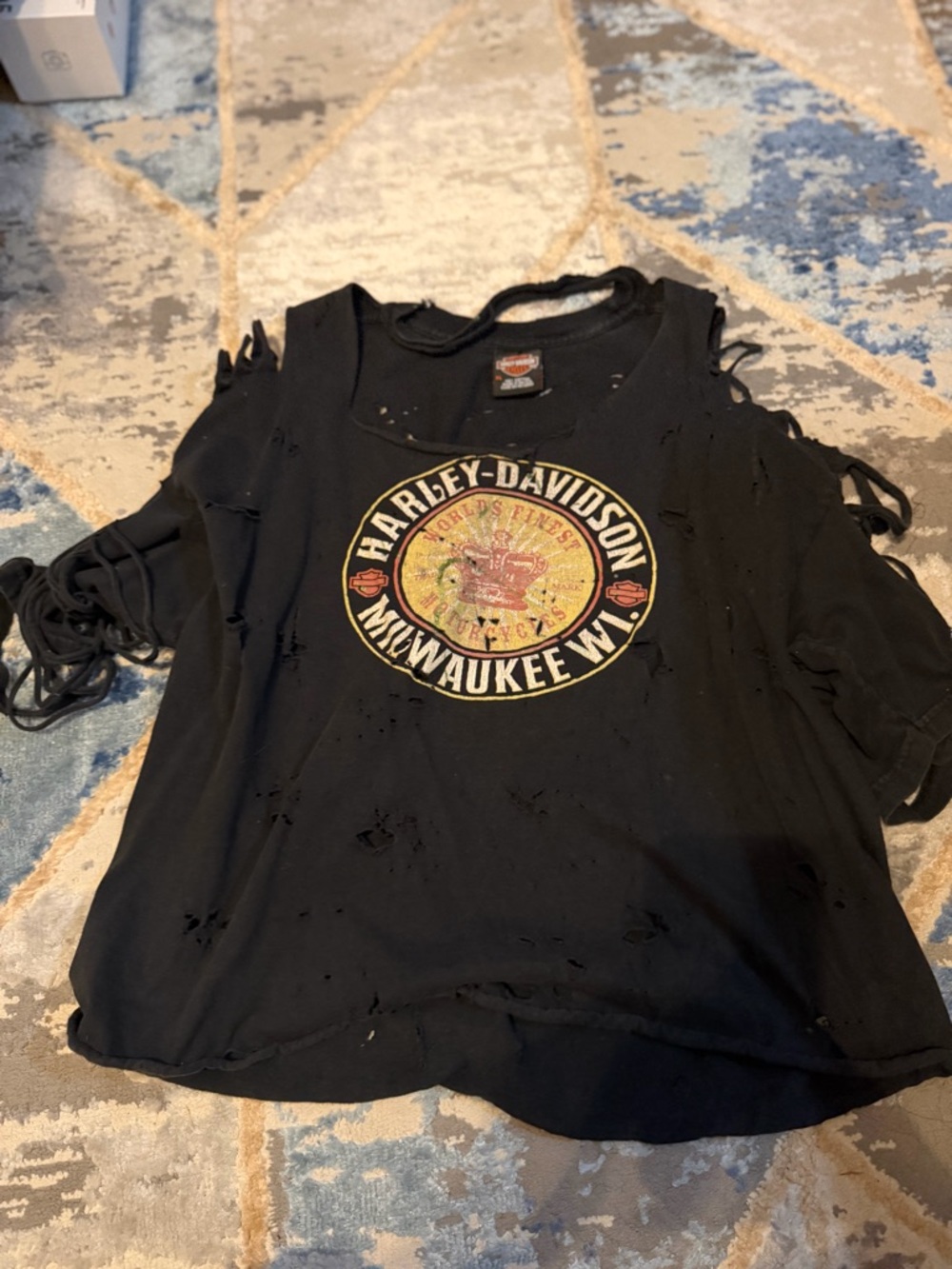 Harley-Davidson Black Tee with Gold and Red Milwaukee Crest